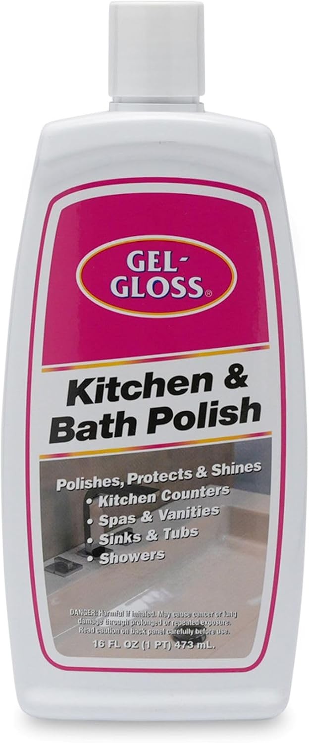 Gel-Gloss Home Kitchen & Bath Polish Carnauba Cleaner Wax Formulation Removes
