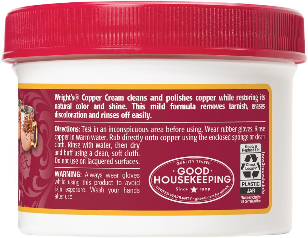 Copper, Brass Cream Cleaner – 8 Ounce – Gently Cleans and Removes Tarnish withou