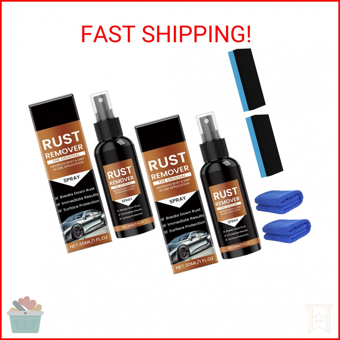 HONGYUNDA 2pcs Nexa Rust Remover Spray, 2025 Upgrade Rust Remover for Metal, Car
