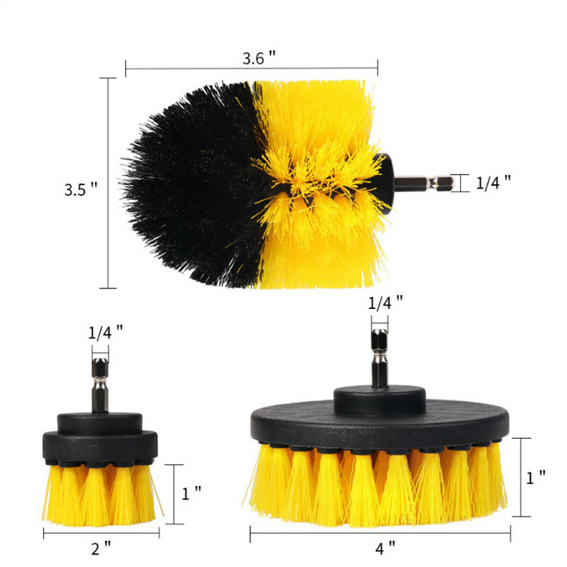 3PCS Drill Brush Power Scrubber Drill Attachments For Grout Cleaning