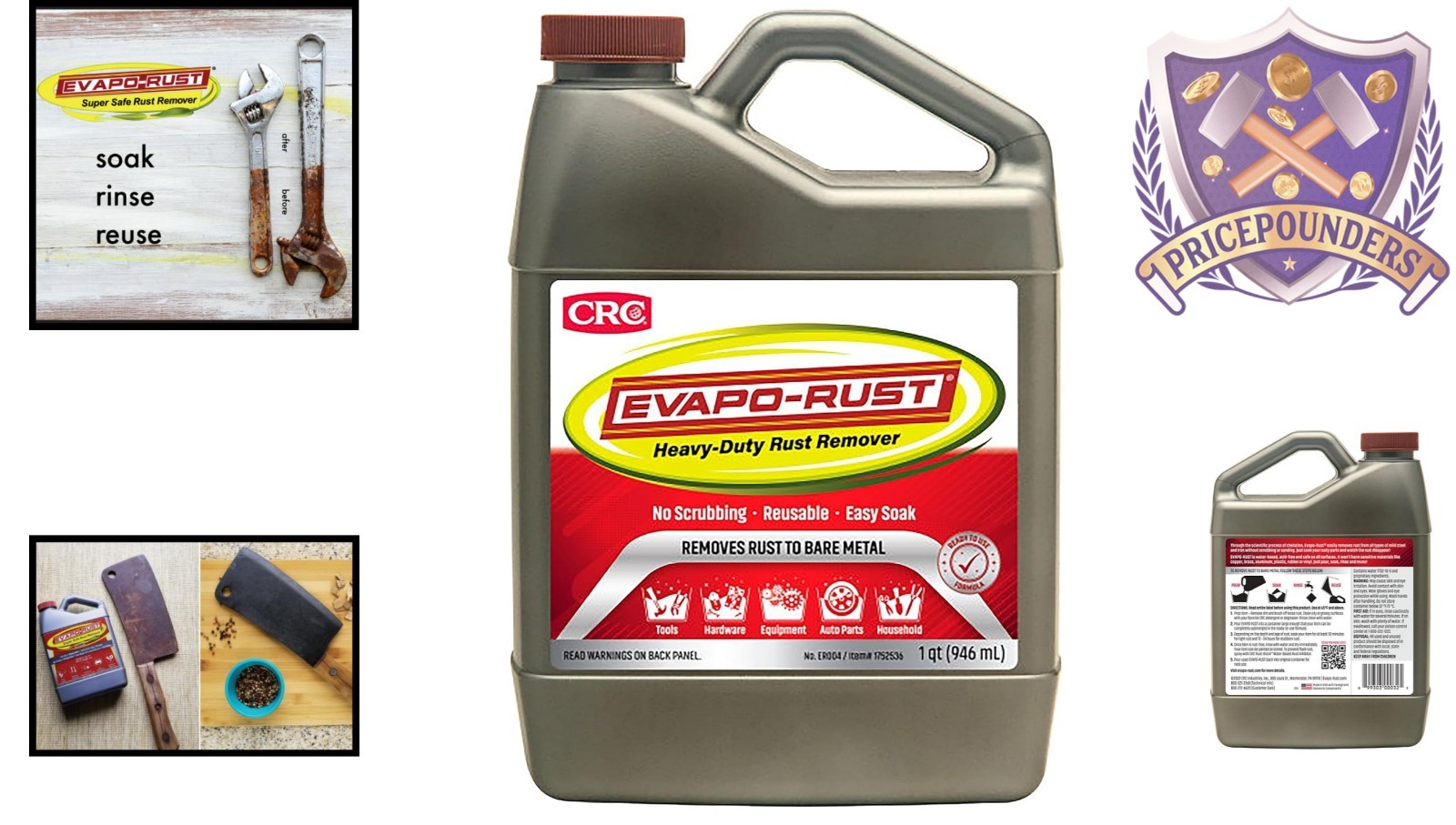 Heavy-Duty Rust Remover Water-Based 32 oz Reusable Acid-Free Non-Corrosive