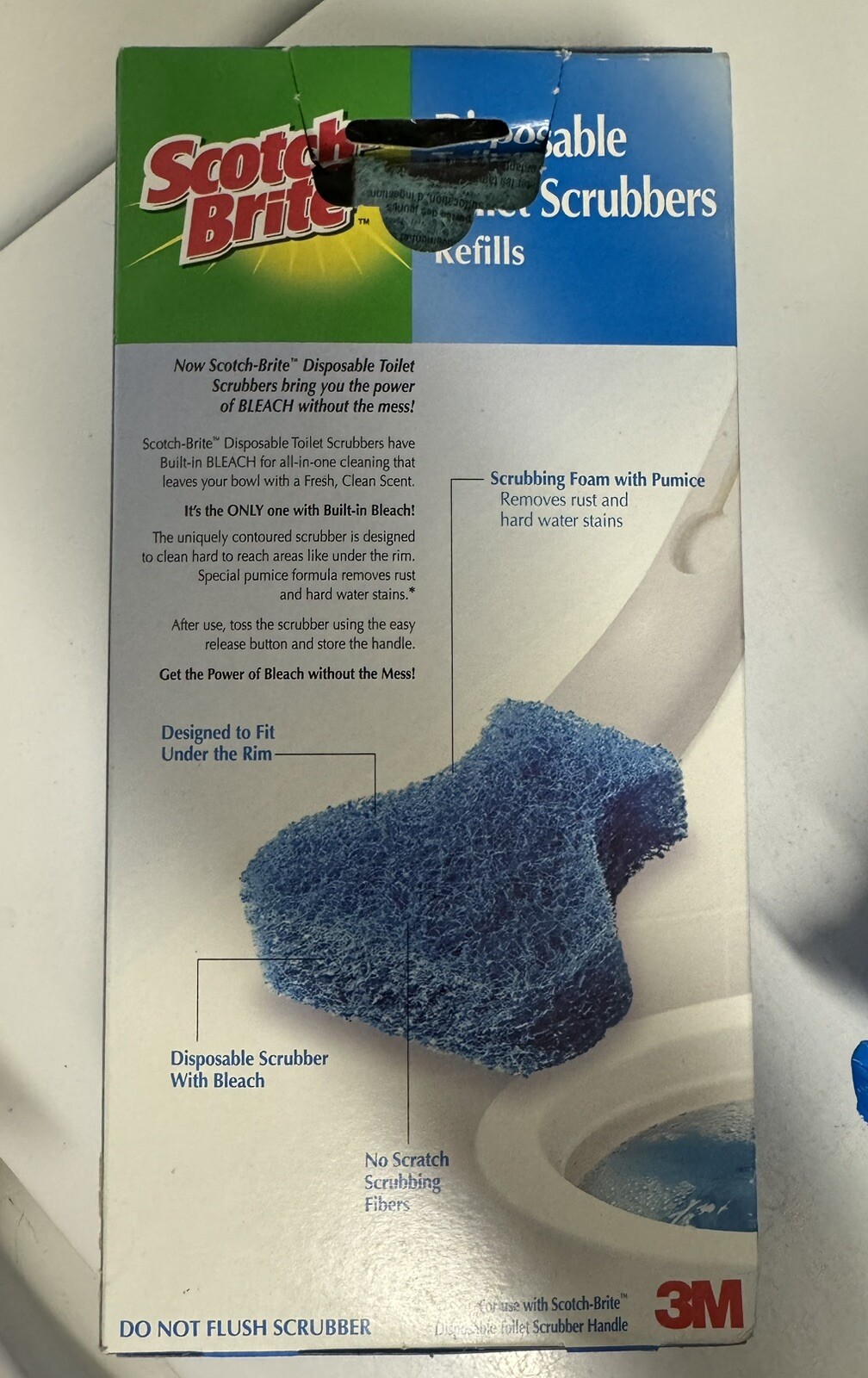Scotch Brite Disposable Toilet Scrubbers 2 Handles + 24 Refills Cleaning Pad HTF