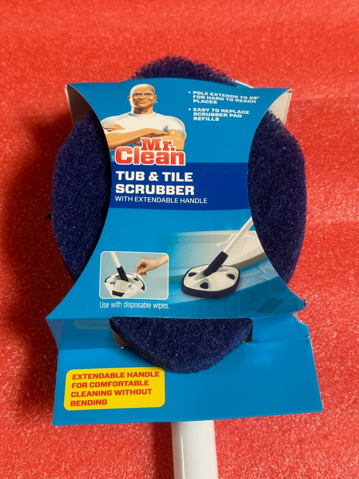 Mr. Clean Tub & Tile Scrubber with Extendable Handle up to 28 Inch