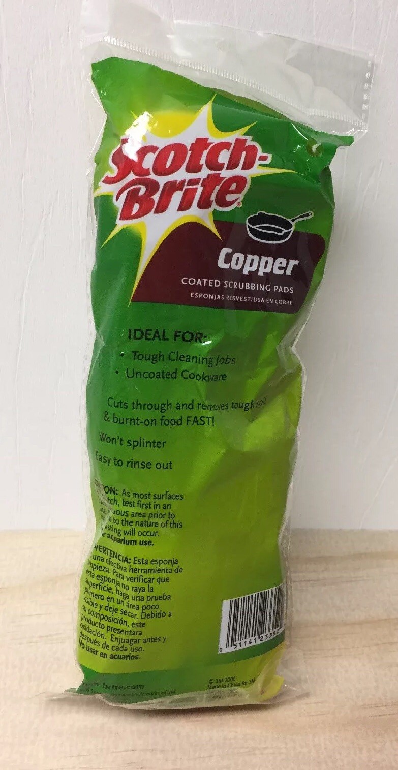 Scotch-Brite 2.8 in. Copper Coated Scouring Pad (3-Pack)