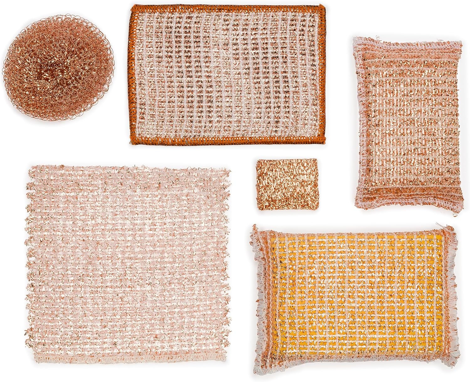 Real Copper Pot Scrubbers – Double-Layer Copper Scouring Pads for Pots, Pans, Di