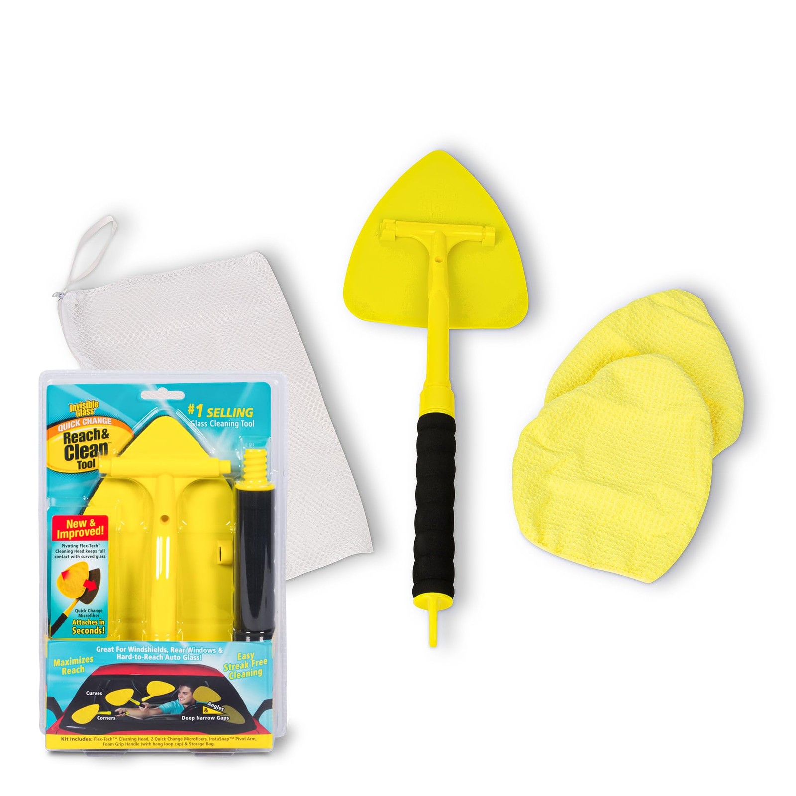 Invisible Glass 95160 2-Piece Quick Change Reach and Clean Tool a Window and Win