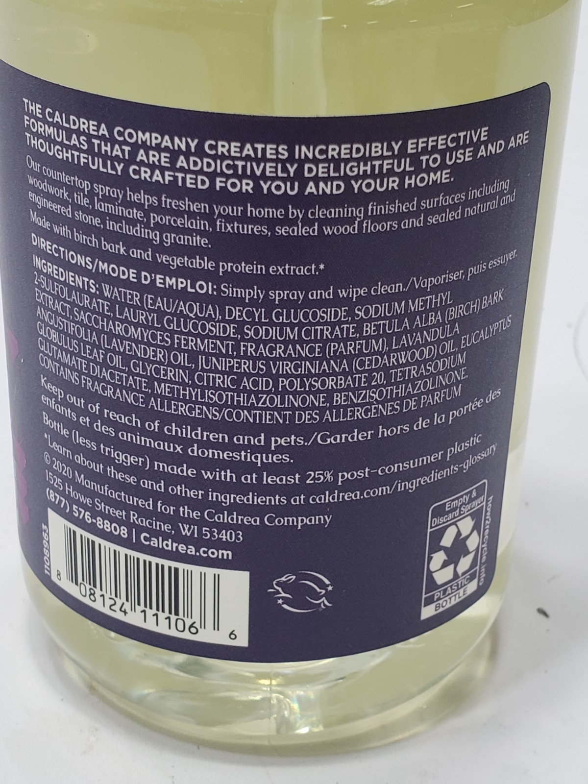 Caldrea Lavender Cedar Leaf Countertop Spray Scent No. 26 16 fl oz/ 473 mL