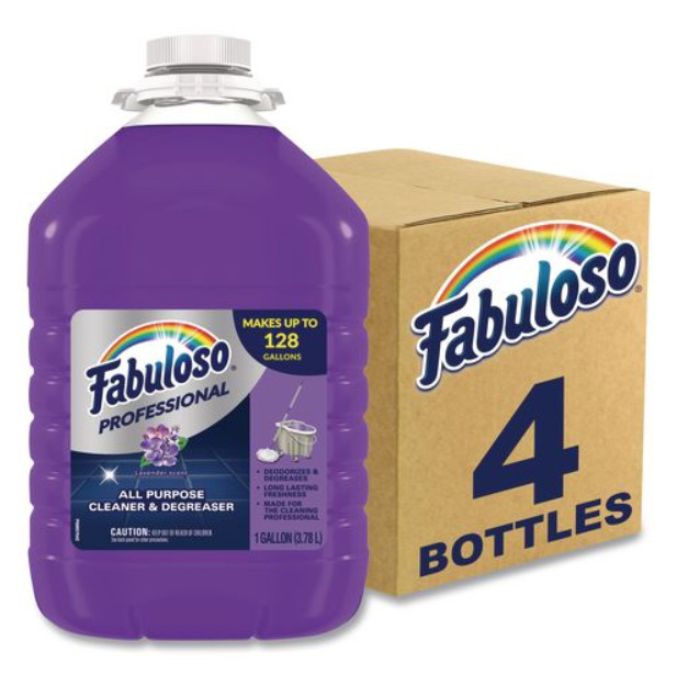 Fabuloso All-Purpose Cleaner, Lavender Scent, 1 gal Bottle, 4/Carton