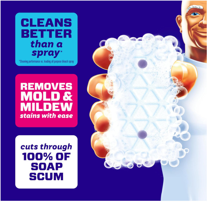 Mr. Clean Magic Eraser, Bathroom & Shower Cleaner, Febreze Lavender, 5 Count