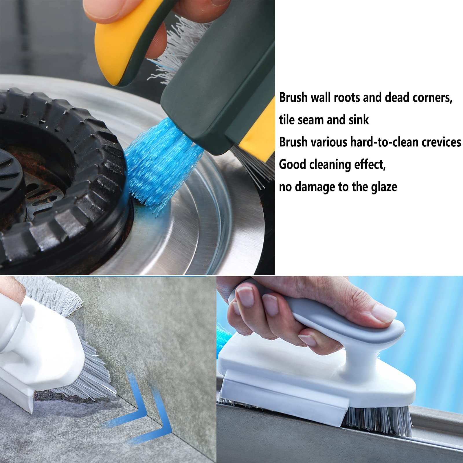 Grout and Corner Scrubber Brush Floor Cleaner for Cleaning Bathroom Kitchen Wall