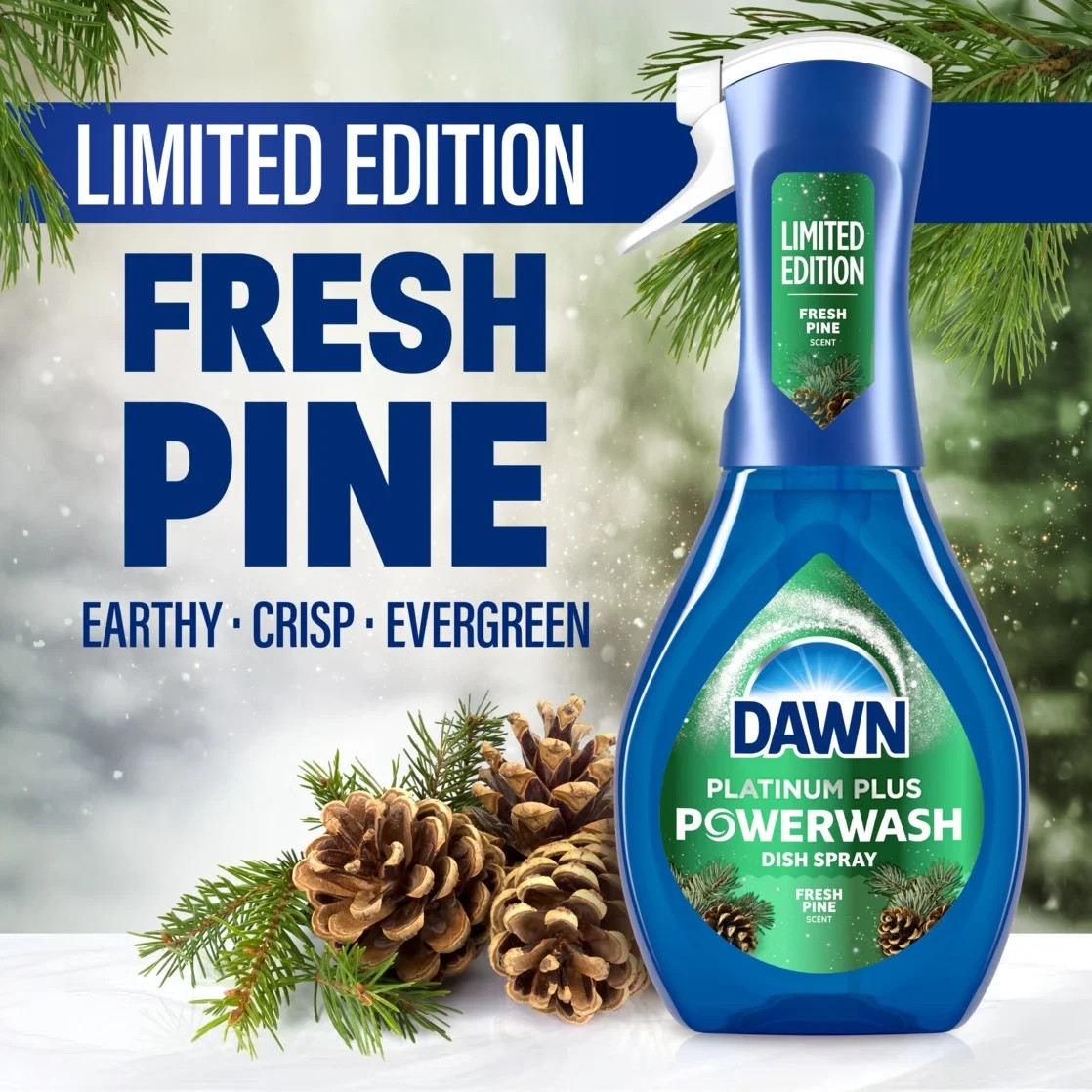 Dawn Powerwash Spray, Dish Soap, Fresh Pine, Christmas Tree Scent, 1 Starter Kit