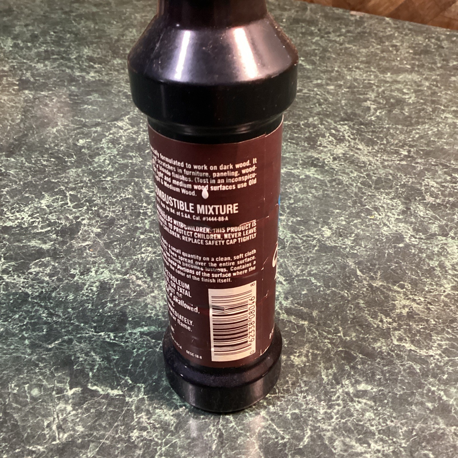 Genuine Old English 1989 Scratch Cover For Dark Woods – 8oz Bottle, Wood Polish