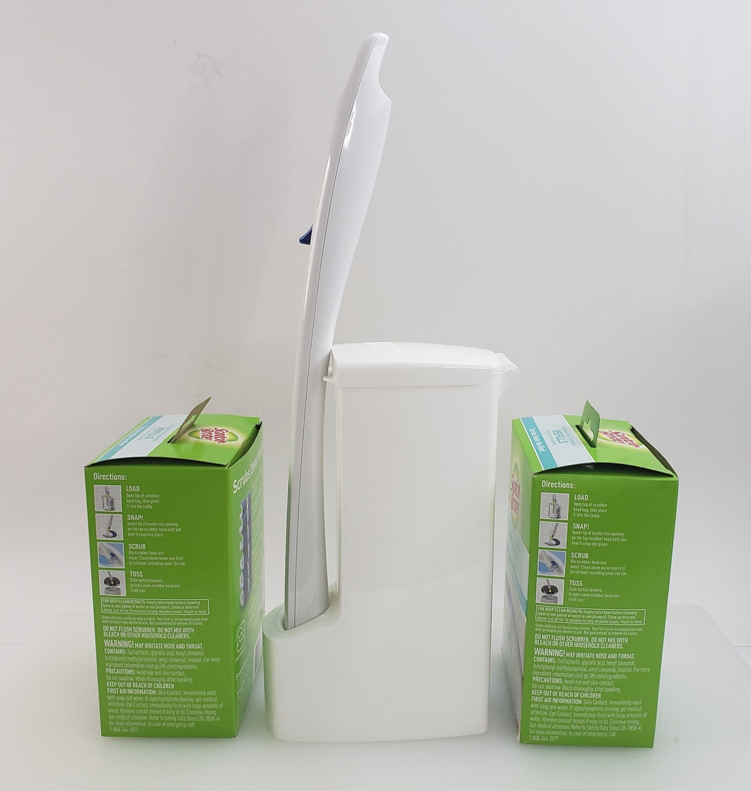 Scotch Brite Toilet Scrubber Wand w Storage Caddy plus 20 Refill Pads NEW