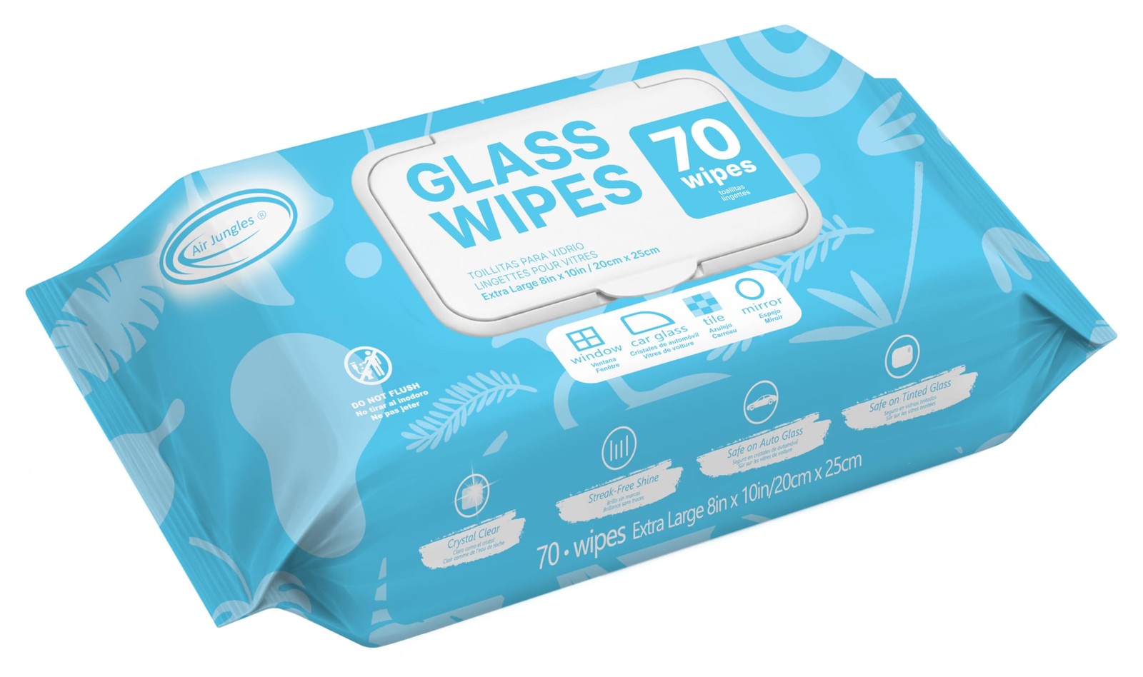Glass Cleaner Wipes for Auto Window Mirror 70 Count, Ammonia-free, Streak-fre…