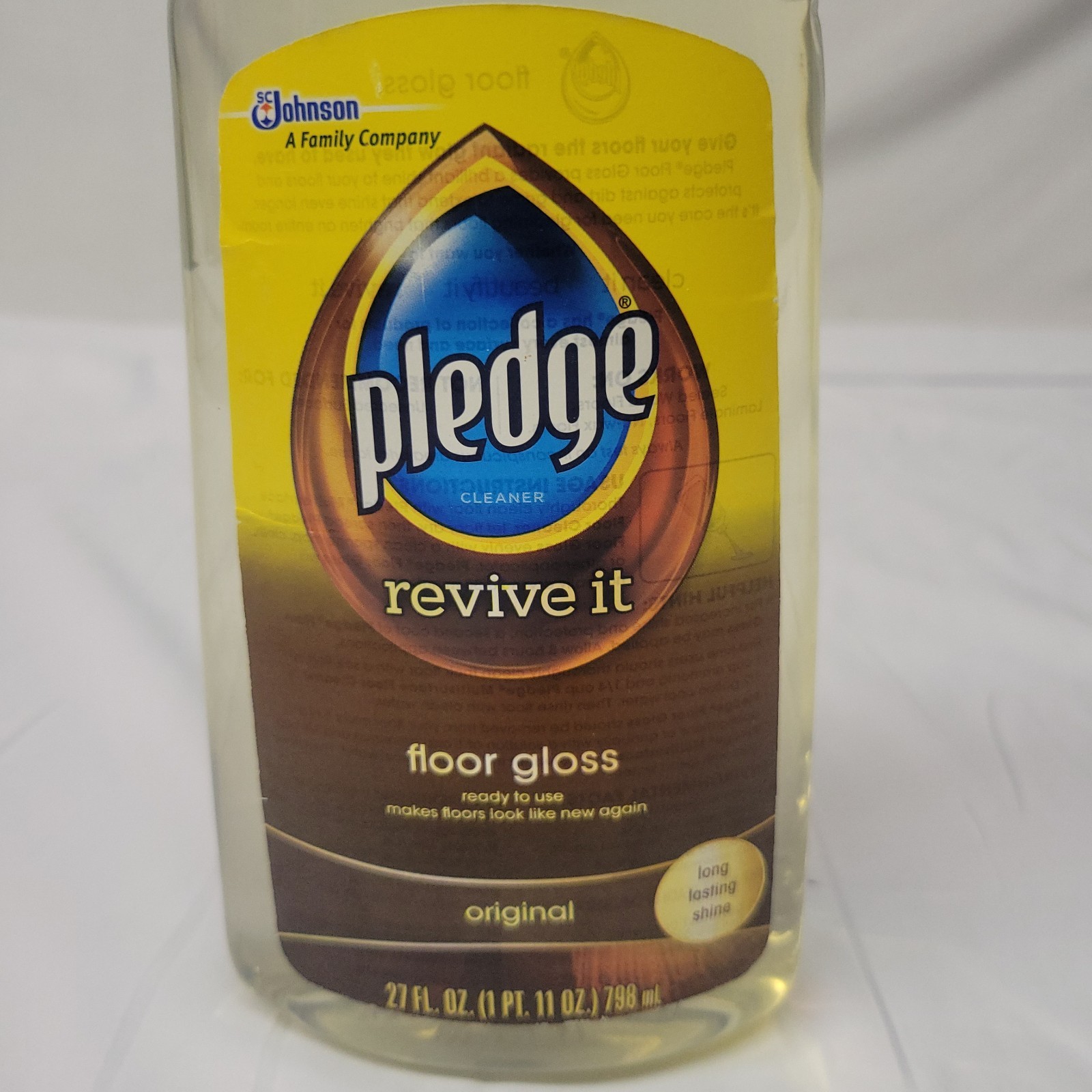 Pledge Revive It Original Floor Gloss Cleaner 27oz size USED ONCE discontinued