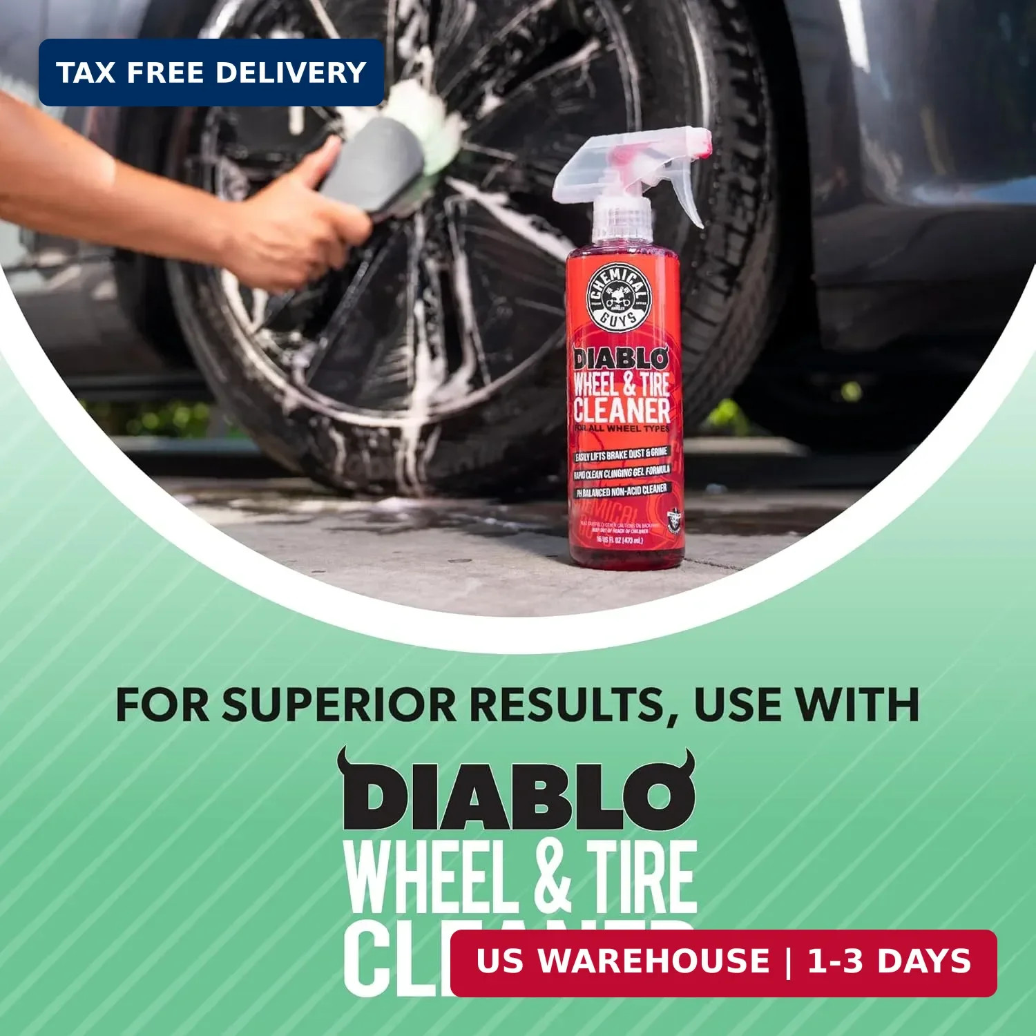 Chemical Guys Wheelie All Exterior Surface and Wheel Brush, Wheel Cleaner Brush