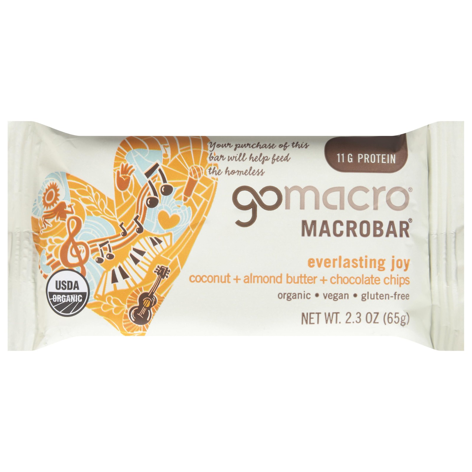 Gomacro Macrobar,Organic Protein,Almond Butter+Chocolate Chips,2.3 Ounce-3 Pack
