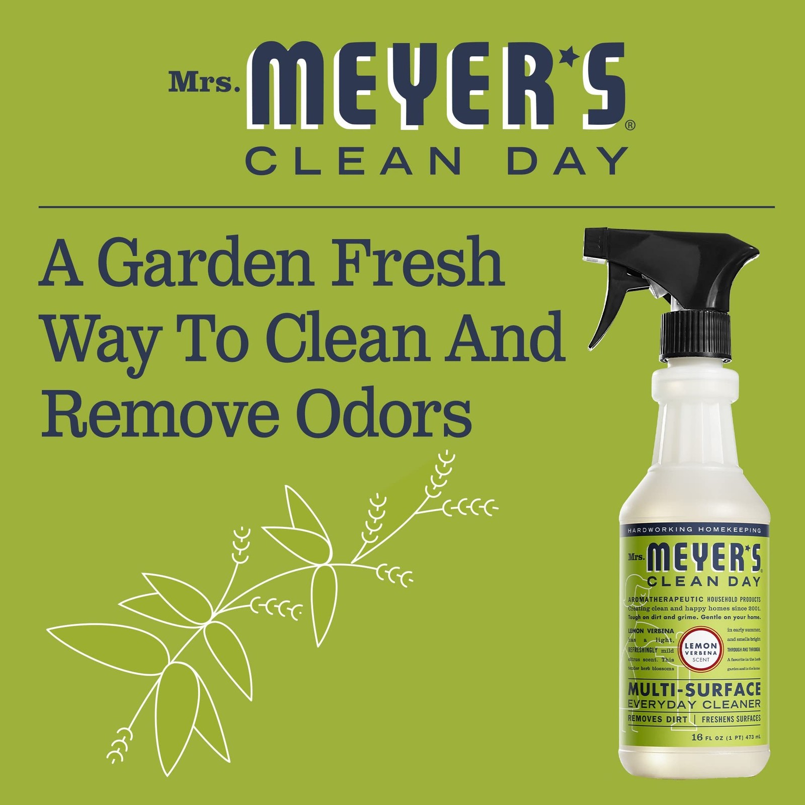 CLEAN DAY All-Purpose Cleaner Spray, Cruelty Free Formula, Lemon Verbena, 16 …