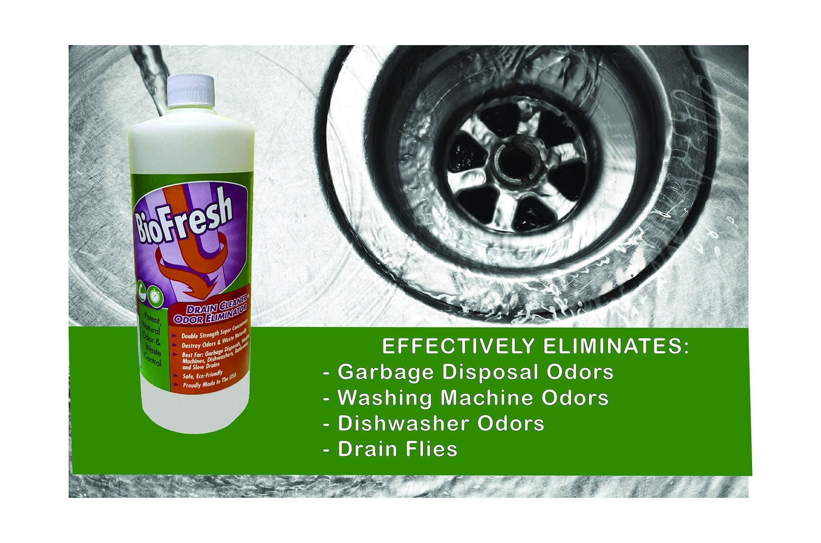 BioFresh – Enzyme Drain Cleaner & Odor Eliminator. Deodorizes and Unclogs Sme…