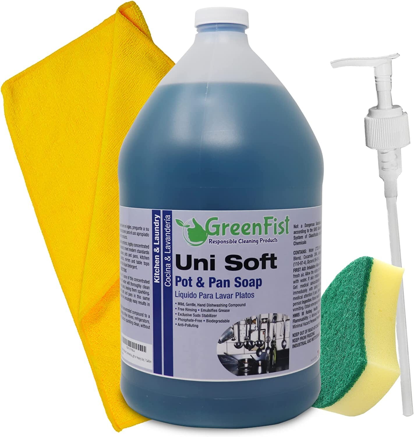 Commercial Hand Dish Detergent Concentrated Light or Heavy Use pump/sponge/towel