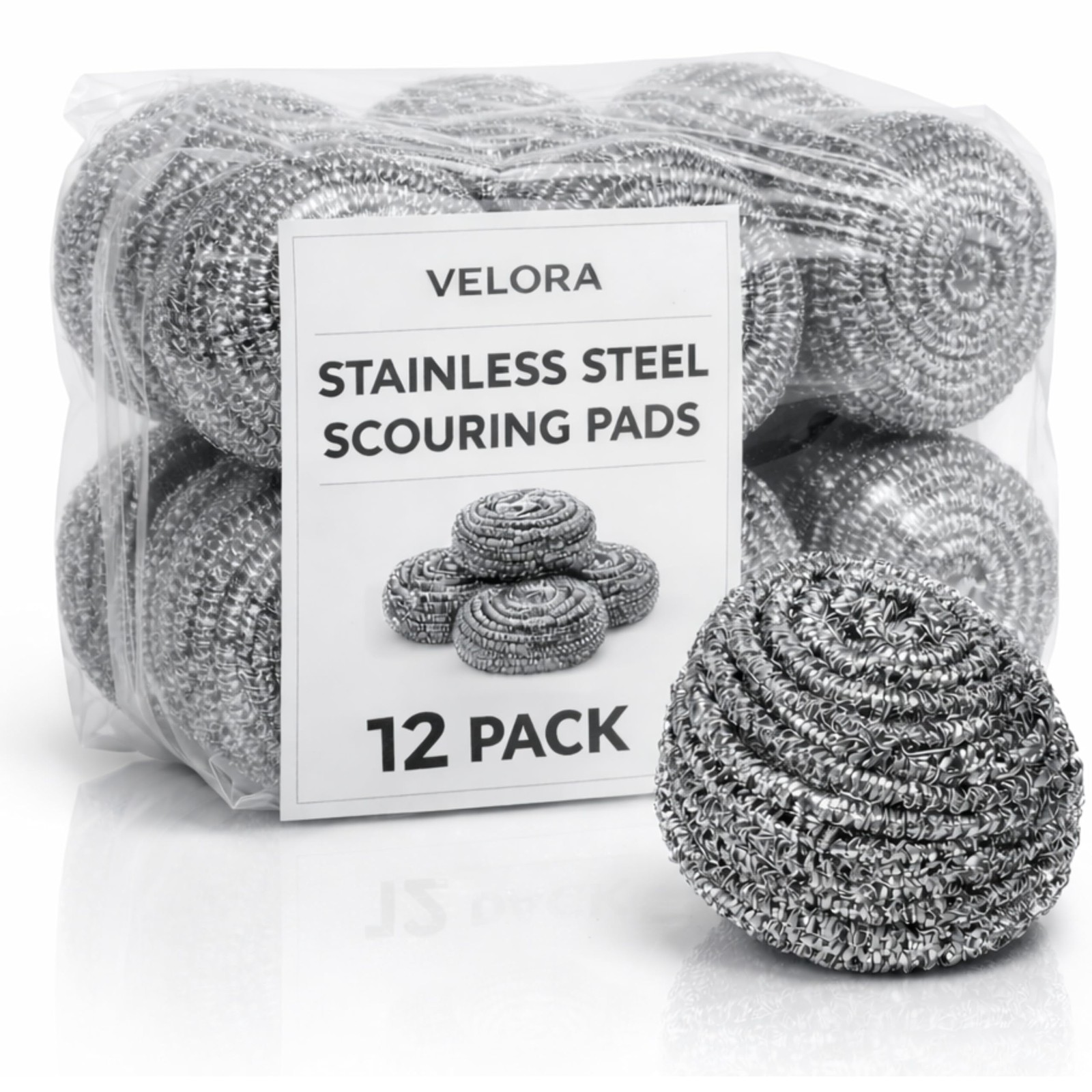 Stainless Steel Cleaner Scouring Pads [12 Pack] – Industrial & Commercial Str…