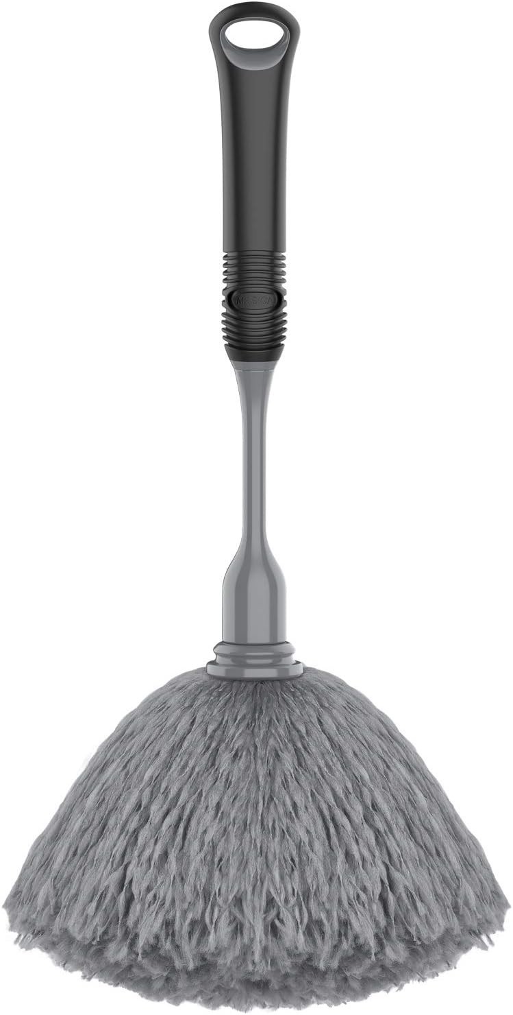 Microfiber Delicate Duster with Comfortable Grip & Washable Head – Gray & Black