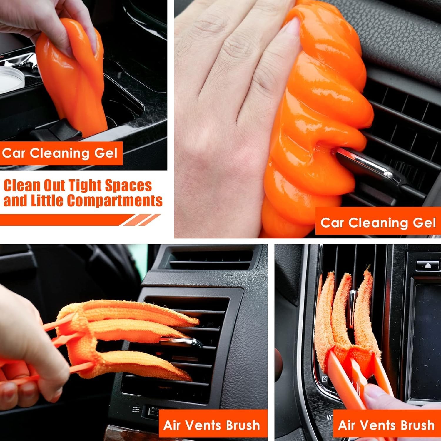 Car Cleaning Kit 17pcs Interior Detailing, Vacuum, Brushes, Gel & Accessories