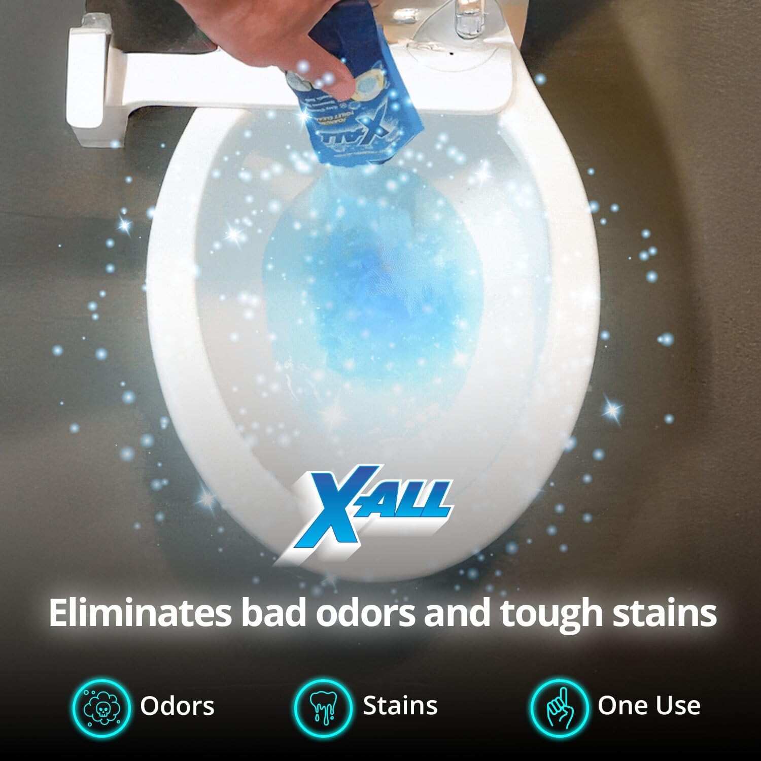 X-ALL Foaming Toilet Cleaner, Self-Activating Powder for Deep Cleaning,…