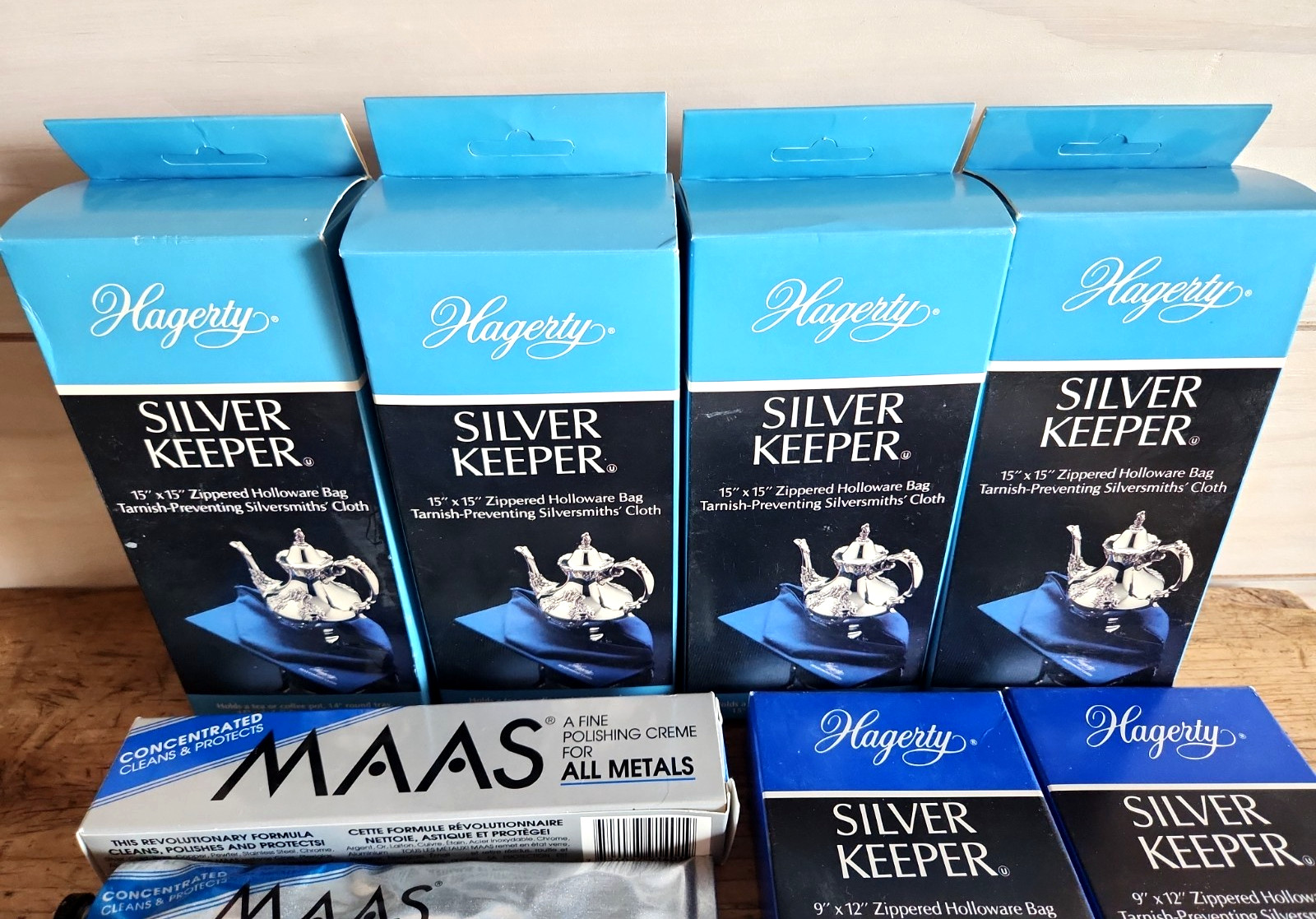 MAAS Fine Polishing Creme For All Metal Hagerty Silver Keeper Bags Gloves LOT