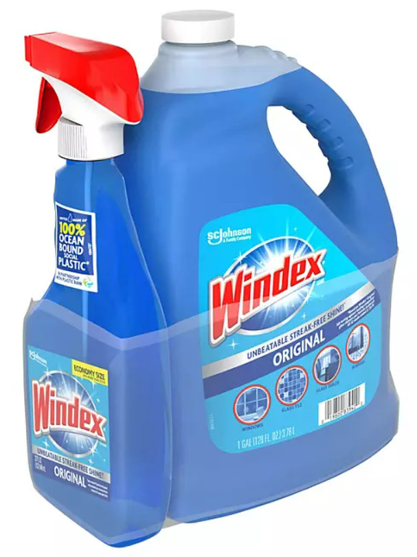 Windex Original Glass Cleaner (128 fl. oz. Refill + 32 fl. oz. Trigger)