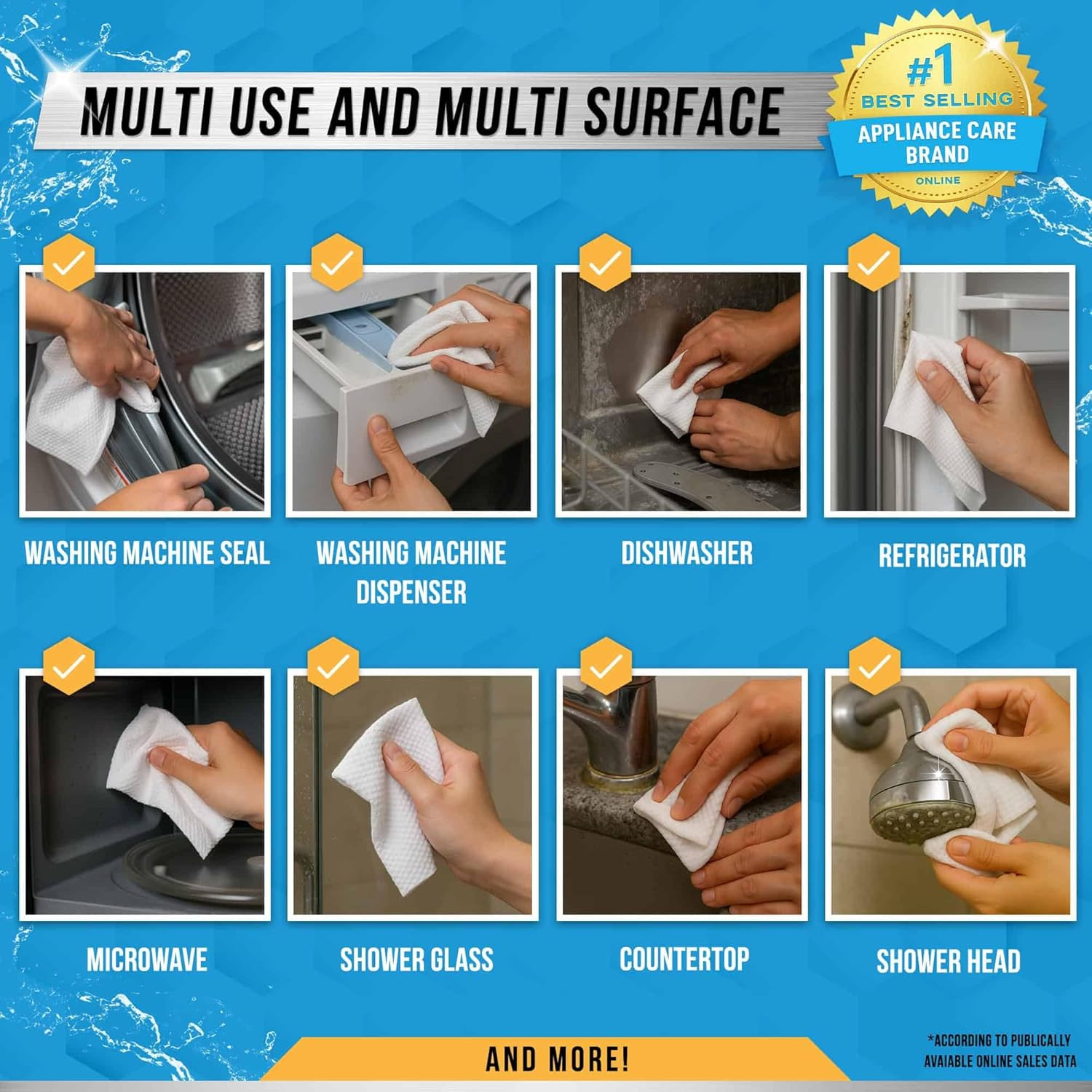Home Appliance Surface Cleaner Wipes Heavy Duty Wipe for Cleaning Washing Machin