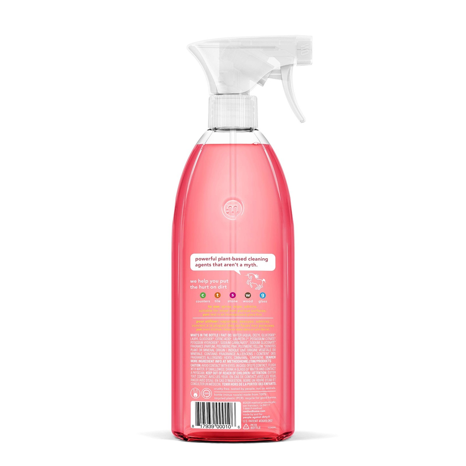 Method All-Purpose Cleaner Spray, Pink Grapefruit, Perfect, 28 Fl Oz,(Pack of 4)