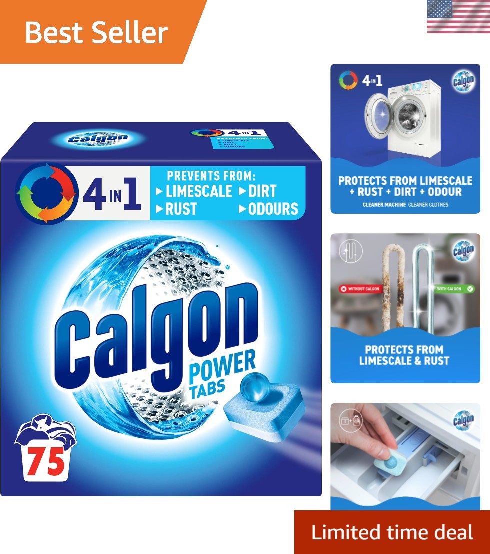 75 Count 4-in-1 Washing Machine Cleaner & Water Softener Tablets – Deep Clean