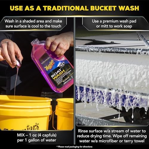 Meguiar’s M43 Marine/RV Boat Wash, pH-Balanced Boat/RV Wash for Protecting Fi…