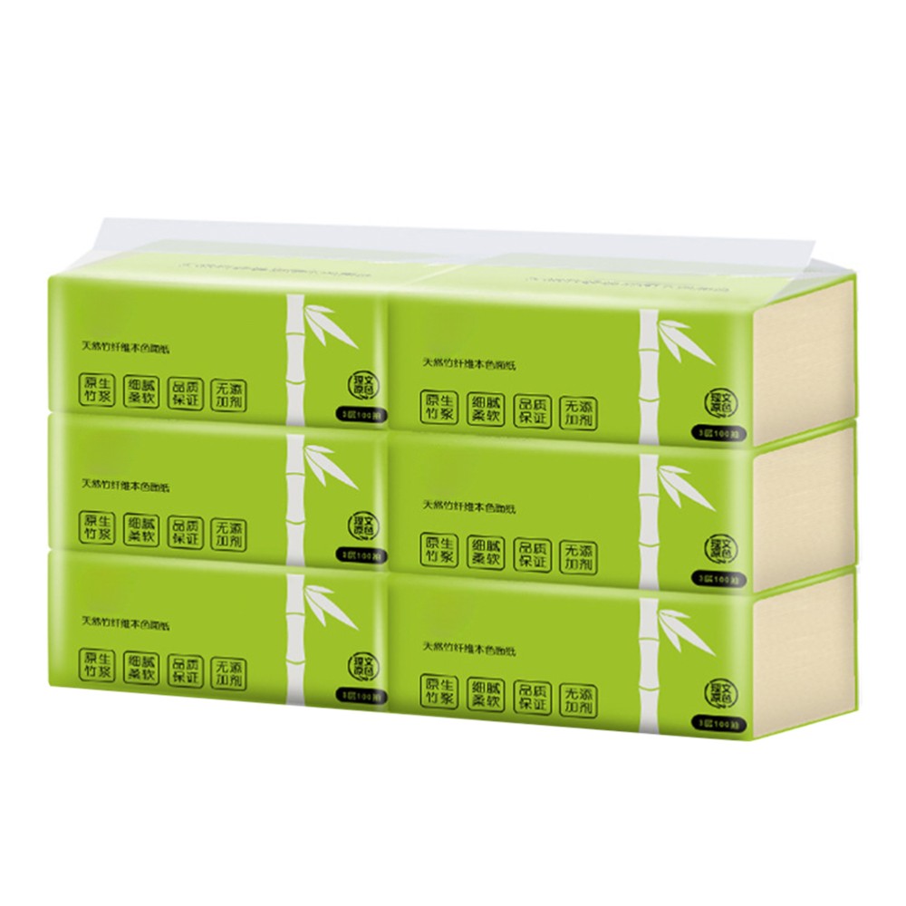 Napkin Bamboo Pulp Green 6Pcs No Chlorine No Dyes For Kitchens 7.28×4.72×0.04In