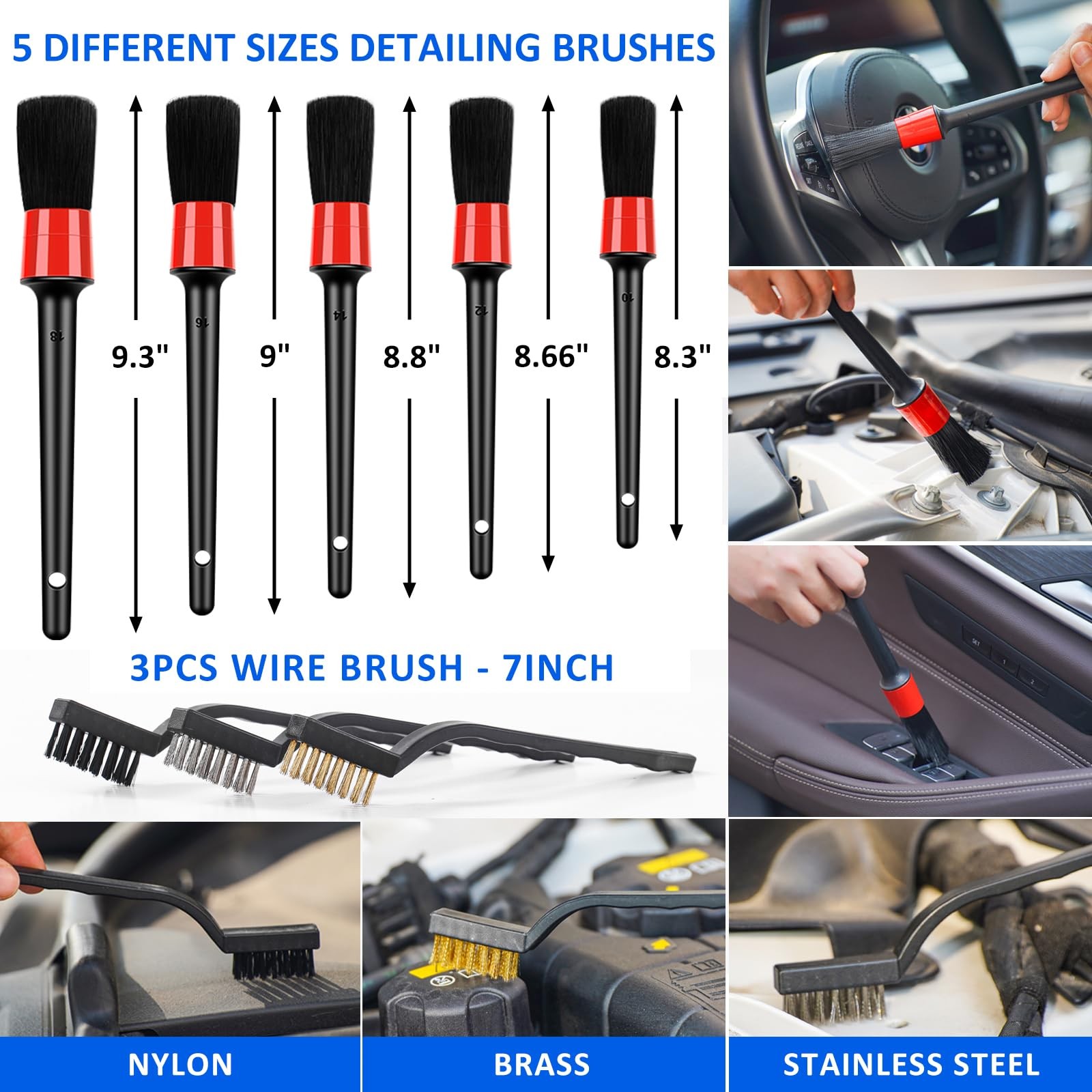27pcs Car Detailing Brush Set Car Detailing Kit Auto Detailing Drill Brush Set C