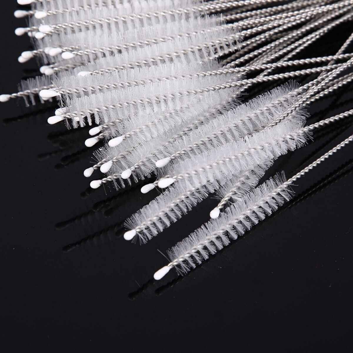 10Pcs Cleaning Brush Kit Nylon Stainless Steel Long Handle Straw Tube Pipe New