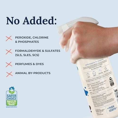 Messy Eater Stain Remover Spray & Refill Pouch – 16oz Each, Tough on Stains