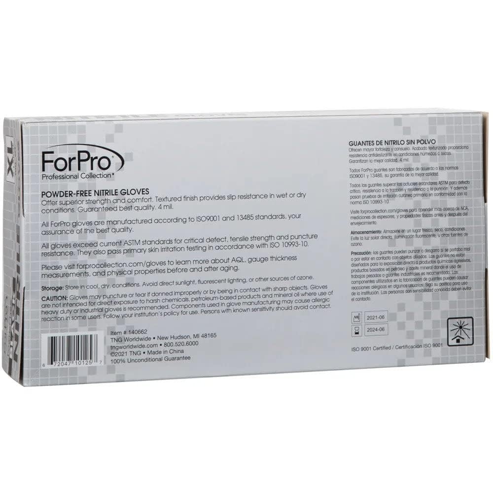 ForPro Disposable Nitrile Gloves, Chemical X-Large (Pack of 1000), Black