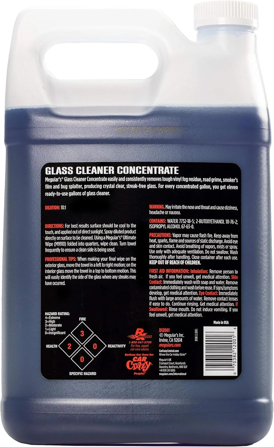 Meguiar’s Professional Glass Cleaner Concentrate, Car Glass Cleaner, Professiona