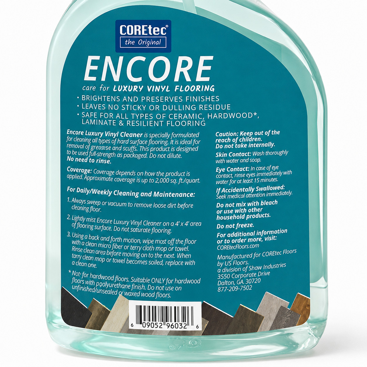 COREtec Encore 03Z76 Luxury Vinyl Floor Cleaner 32 fl oz No-Rinse Spray 2 Pack
