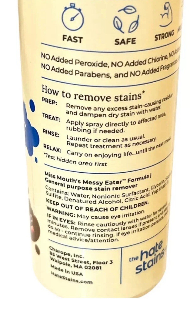 Miss Mouth’s Messy Eater, Stain Treater – Spray Stain Remover 4 Fl Oz – Sealed