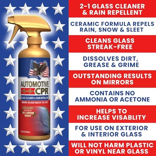 Glass Cleaner & Rain Repellent – Premium Ceramic 2-in-1 Formula Cleans &