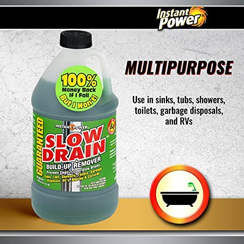 Slow Drain Build Up Remover – Prevents Clogs, Ends Slow Drains for 2 Liter