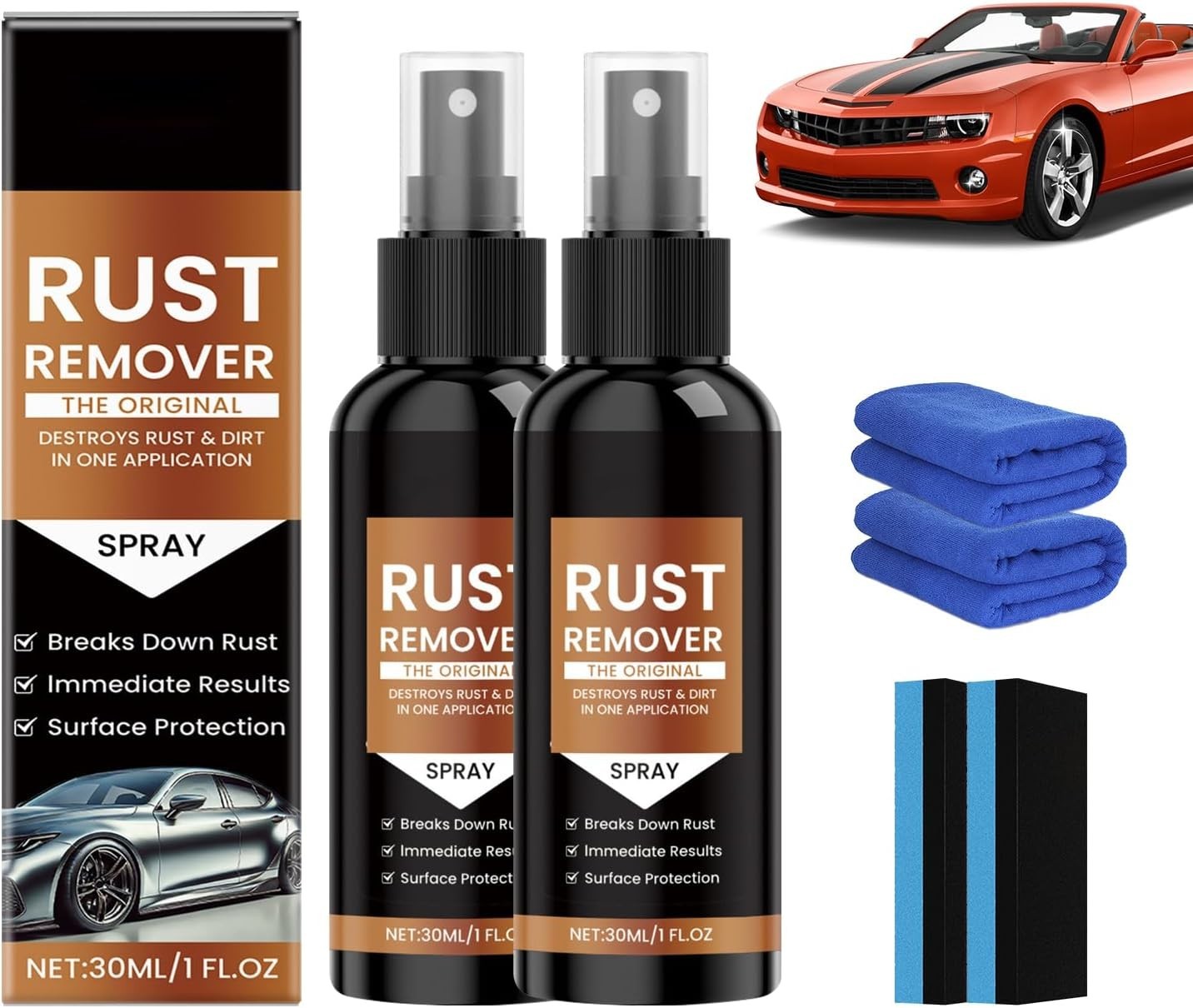 2PCS Nexa Rust Remover Spray, Rust Remover for Metal, Car Scratch Remover, Up…
