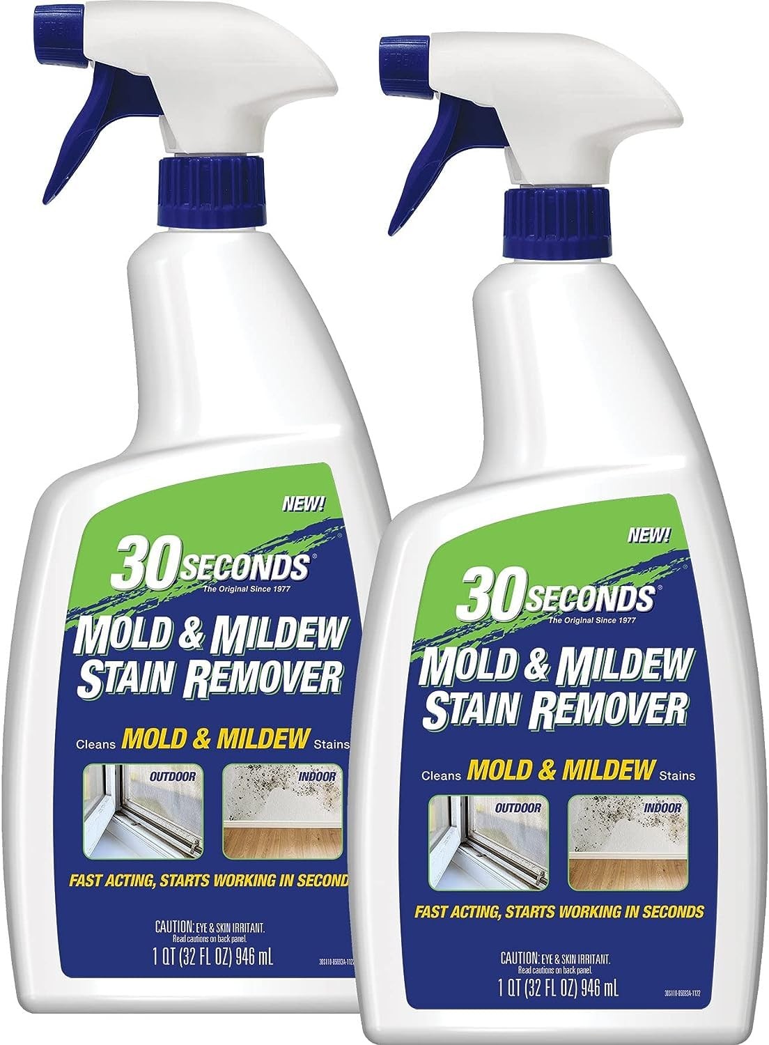 30 SECONDS Mold & Mildew Stain Remover Spray- Indoor & Outdoor Use – 2 Pack (2)
