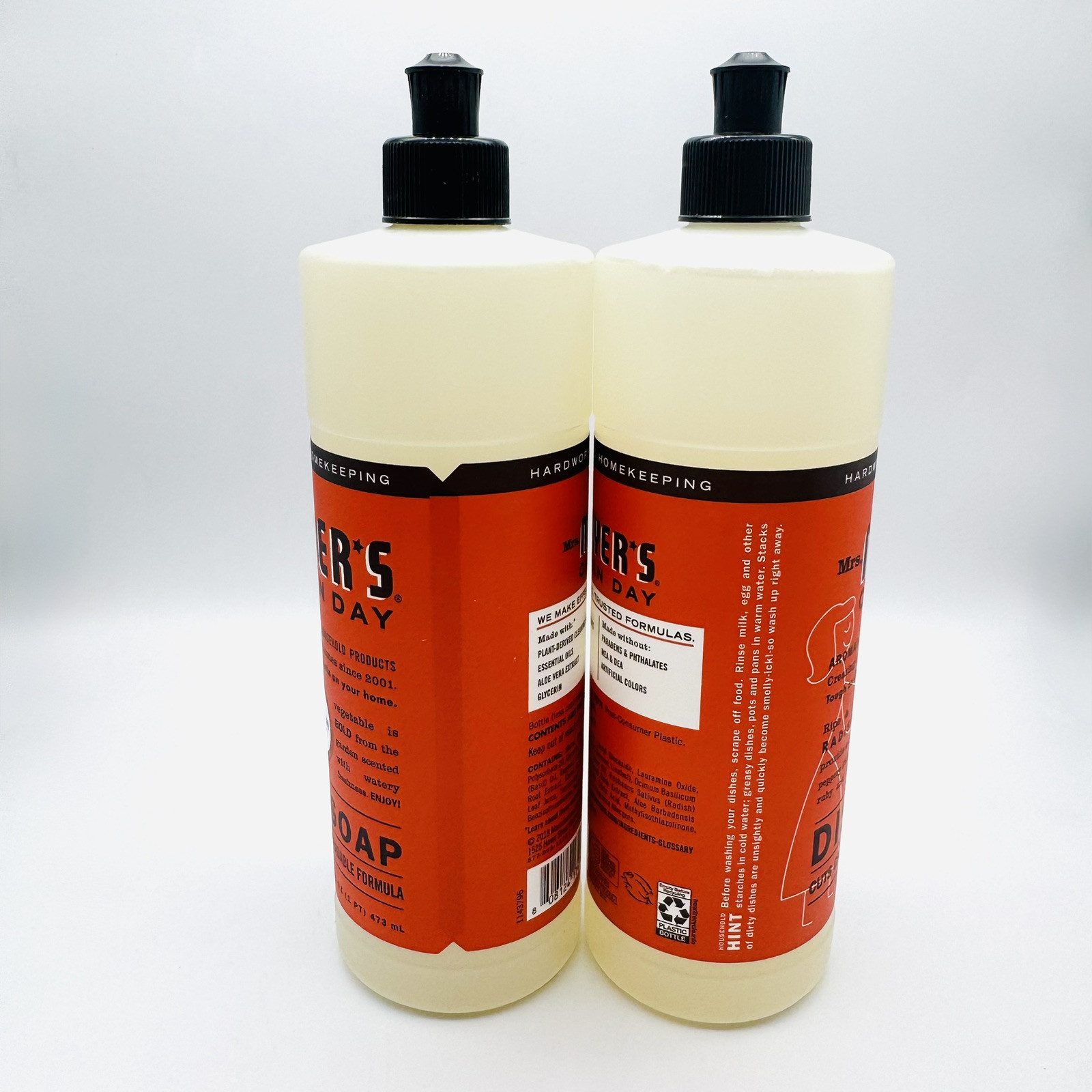Mrs. Meyer’s Clean Day Dish Soap, Radish Scent, 16 Oz Bottle, 2 Pack NEW (E)