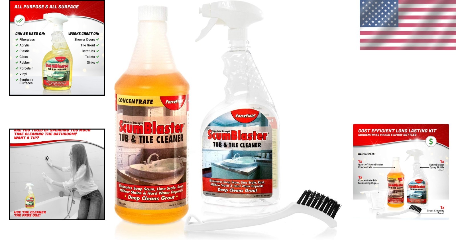 ScumBlaster: Industrial Strength Soap Scum & Tile Cleaner – Lemon Scent – 32oz