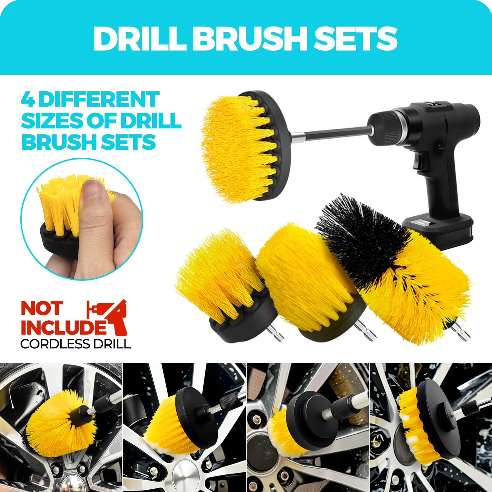 30Pcs Car Detailing Kit Interior Exterior Wheel Cleaning Brushes Wash Mitt Duste