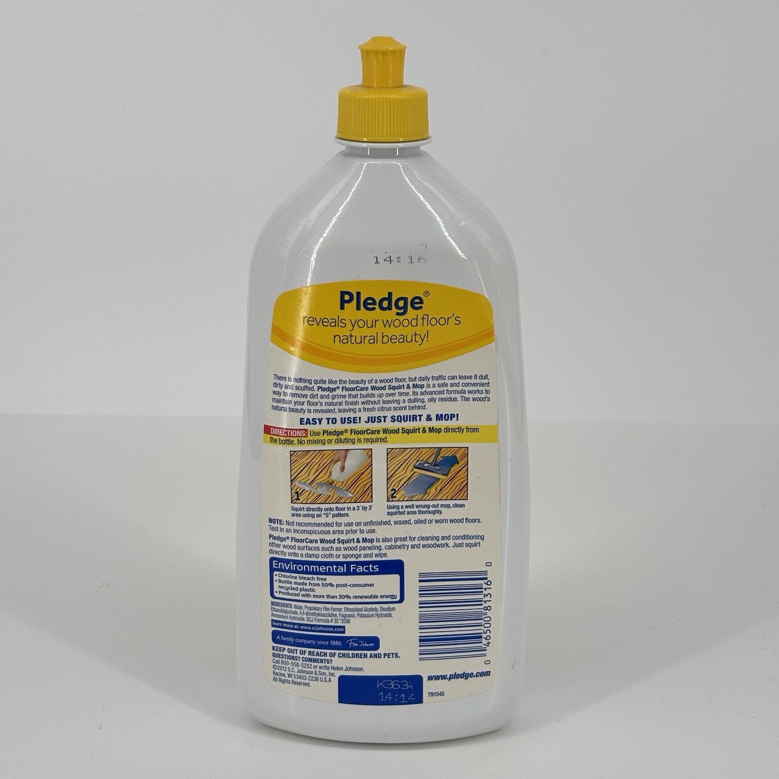 Pledge clean it Floor Care Squirt & Mop Citrus Scent Hardwood Cleaner 27 oz